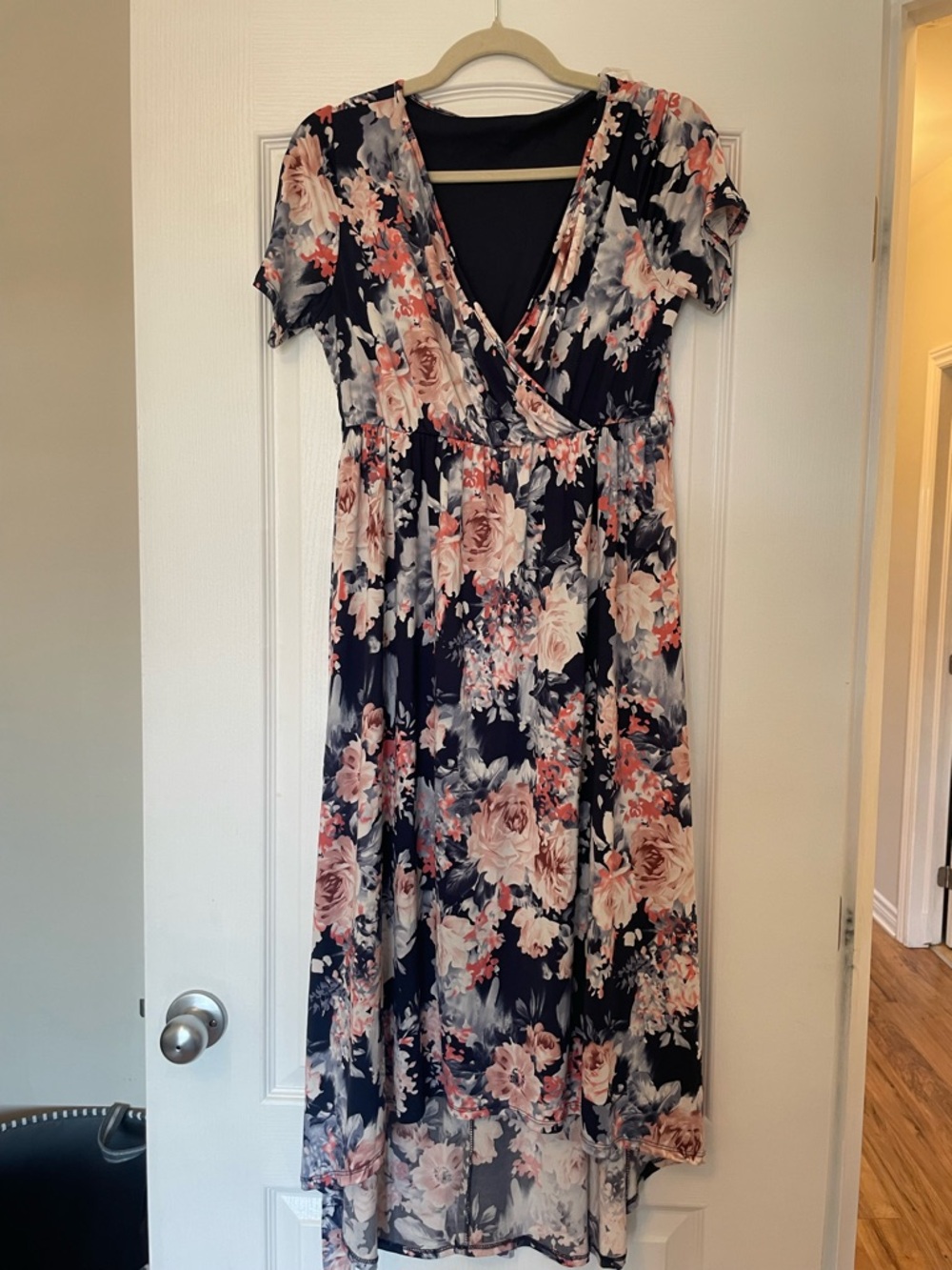 Floral Maternity Dress in Navy and Blush